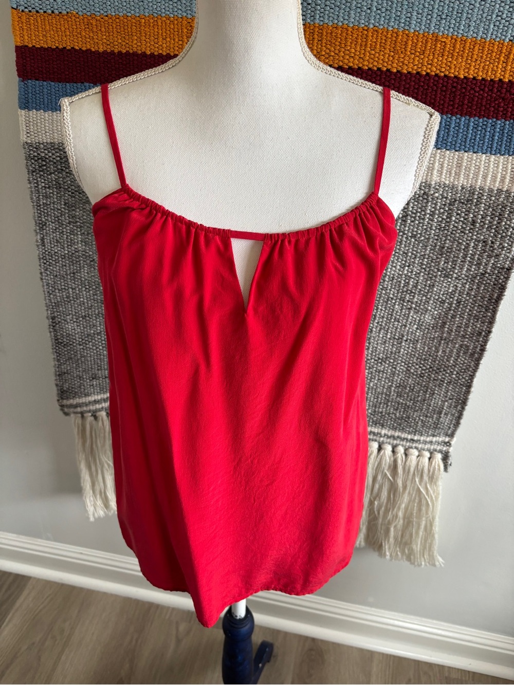 Haute Hippie Bright Red Silk Spaghetti Strap Camisole